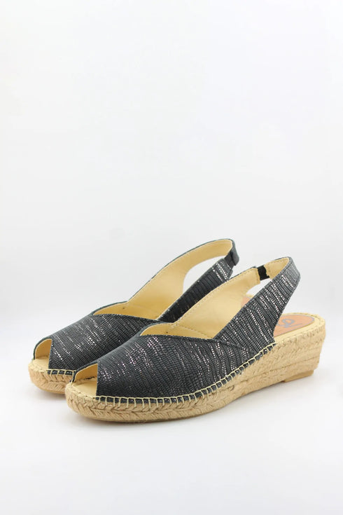 Salvi Calzados Woven Slingback Espadrille Wedge Sandals